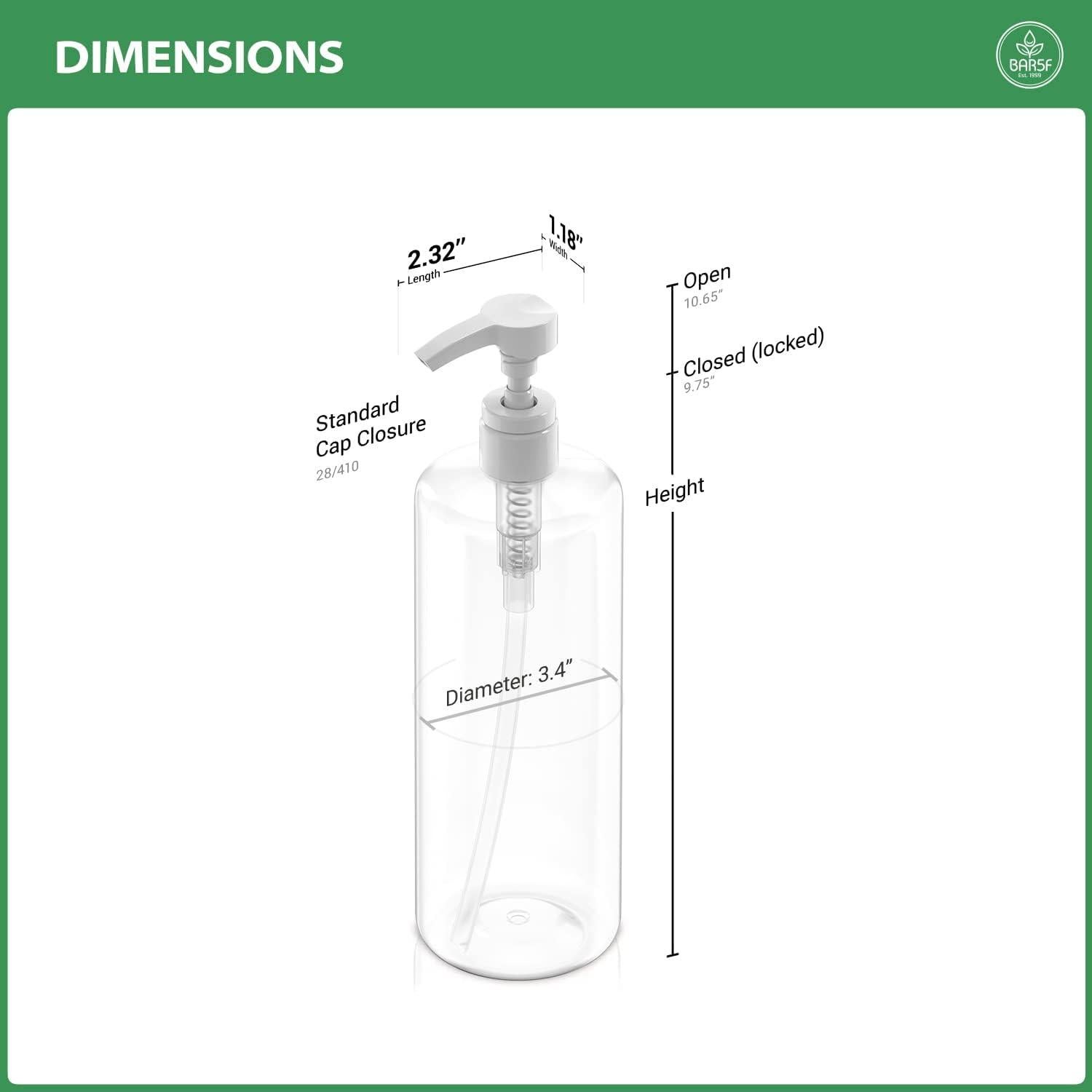Botella de bomba Bar5F 1L cristal claro libre de BPA