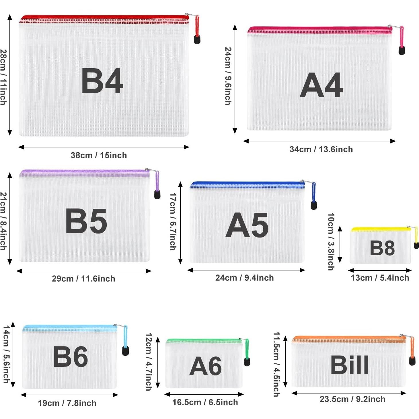 Bolsas de Malla con Cremallera EOOUT - 8 Piezas Multicolor