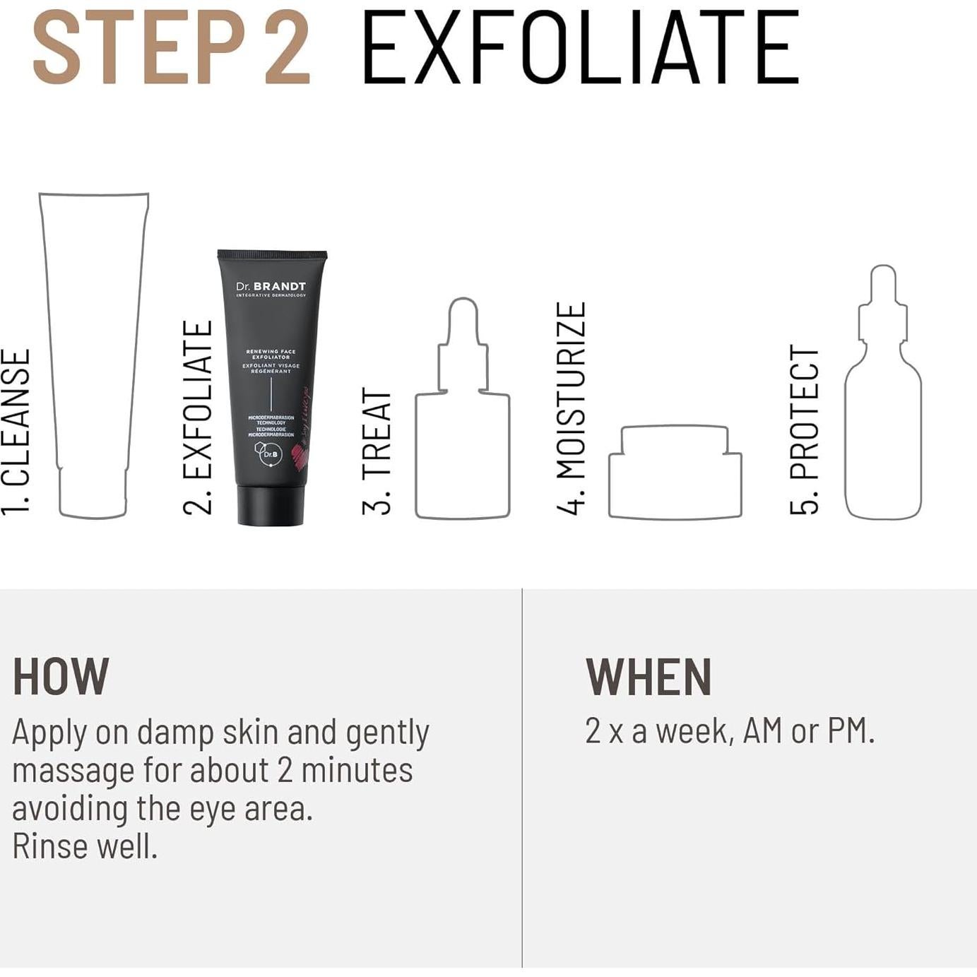 Exfoliante Facial Renovador Dr. Brandt 56.7 g - Piel Suave y Clara