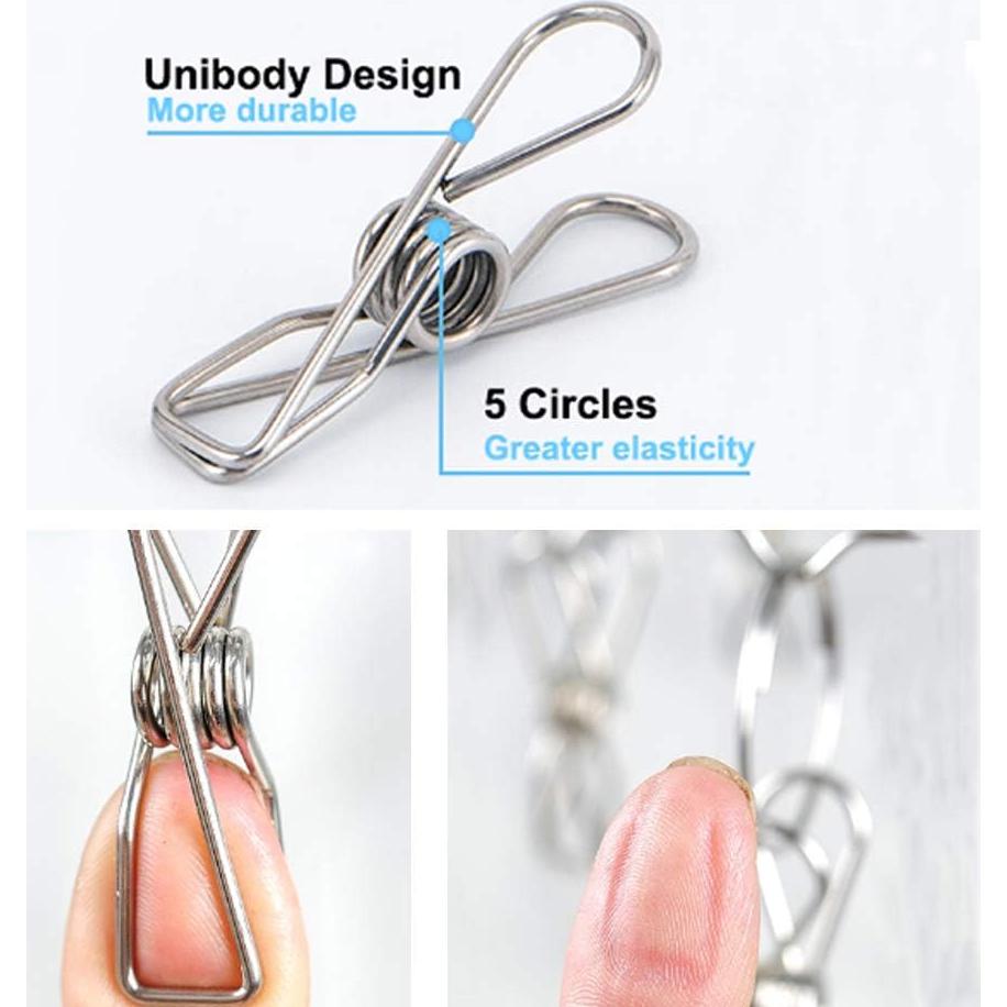 Perchero de Ropa Seropy 6 Paquete Acero Inoxidable 10 Clips