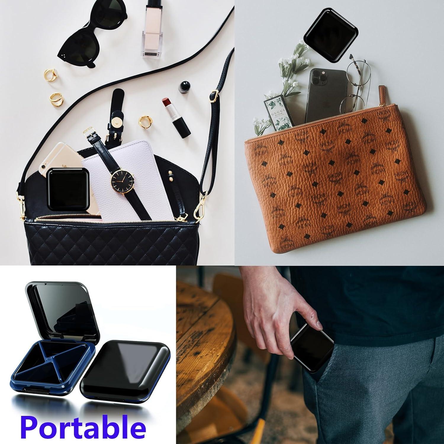 Caja de Pastillas Pequeña Impermeable MOODKEY - 4 Compartimentos