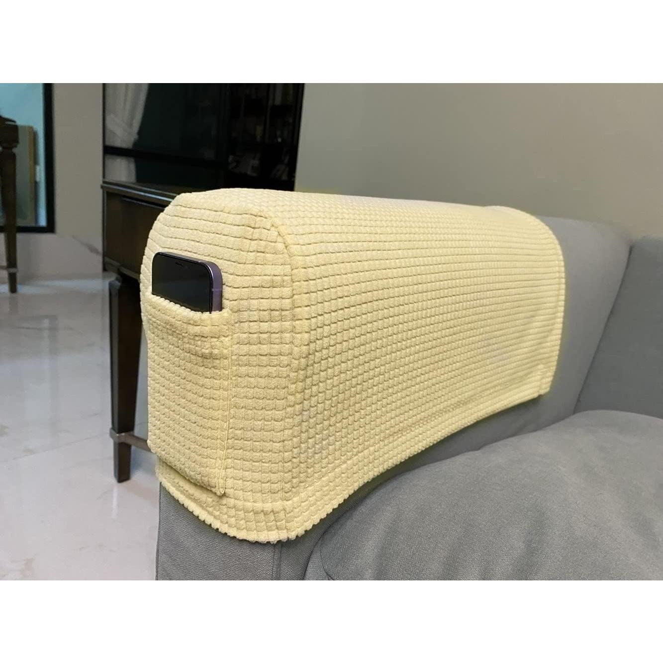 Cubiertas de Reposabrazos de Sofá Garayma 4 Pzas Beige Antideslizantes