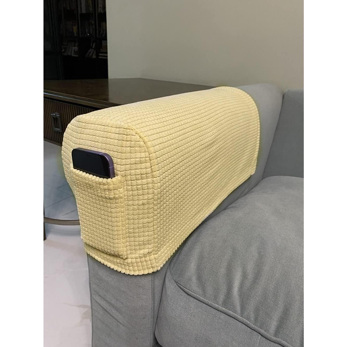 Cubiertas de Reposabrazos de Sofá Garayma 4 Pzas Beige Antideslizantes