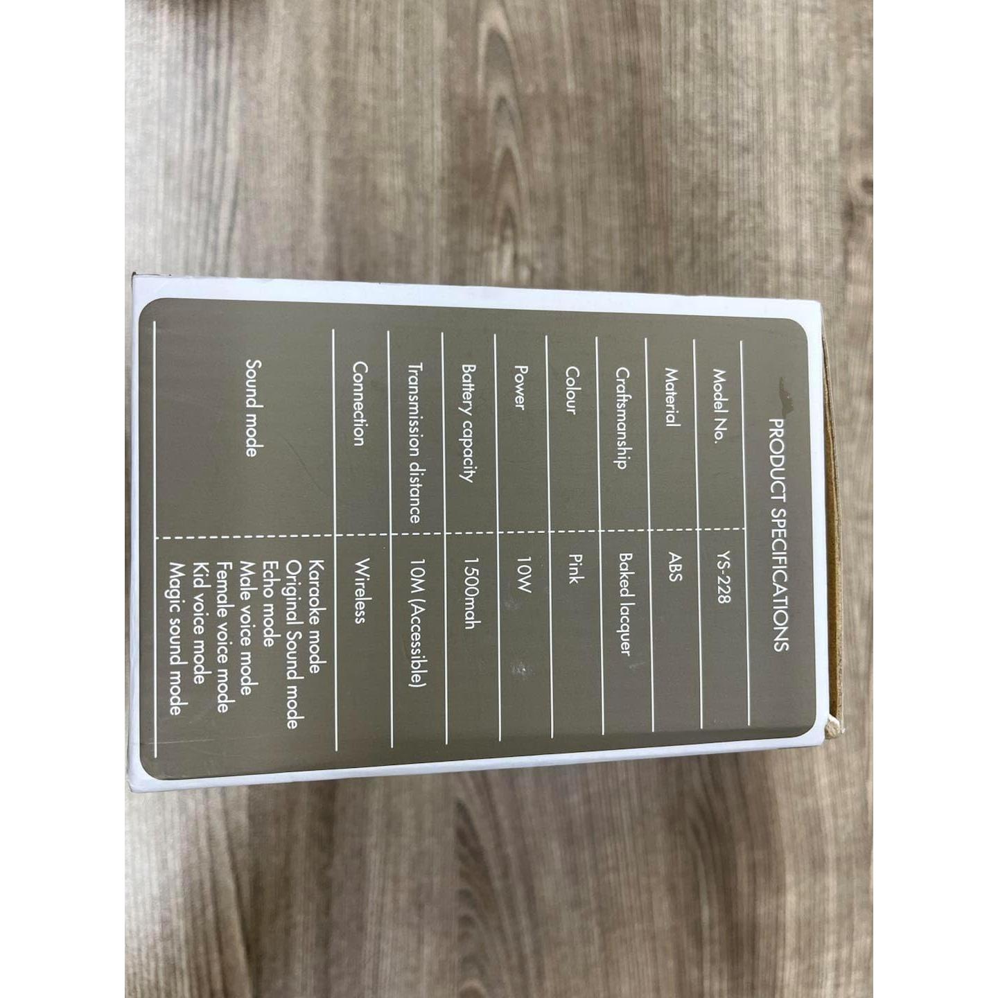 Mini máquina de karaoke BESCOST rosa con 2 micrófonos