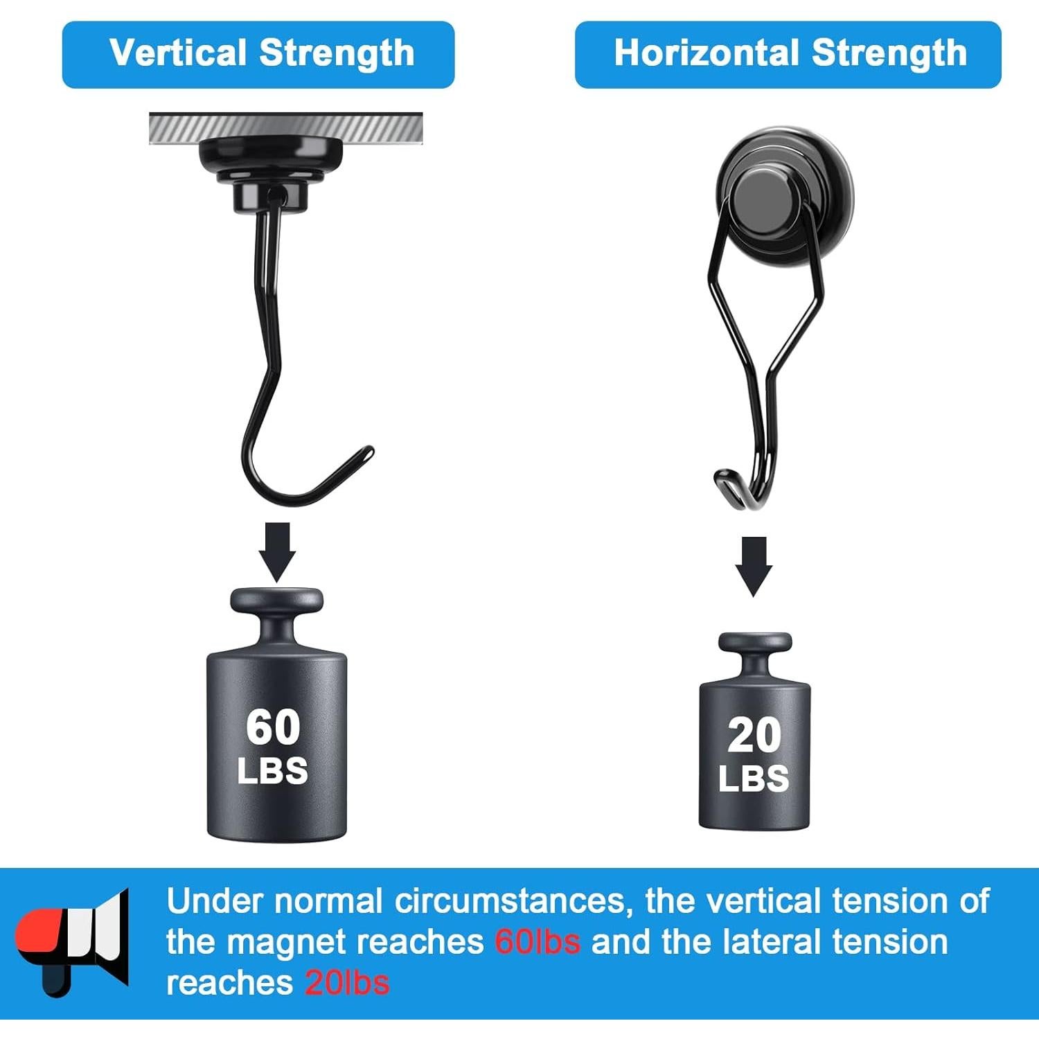 Ganchos Magnéticos MIKEDE Neodimio 27.2 kg 10 Piezas