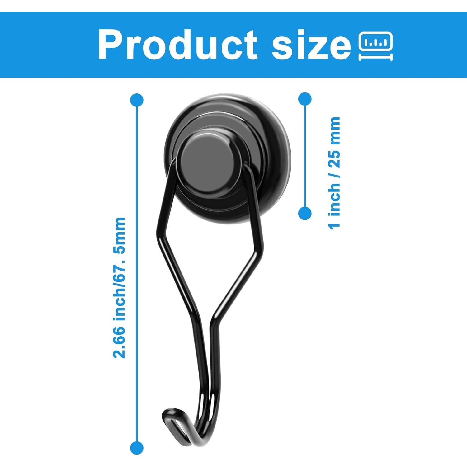 Ganchos Magnéticos MIKEDE Neodimio 27.2 kg 10 Piezas