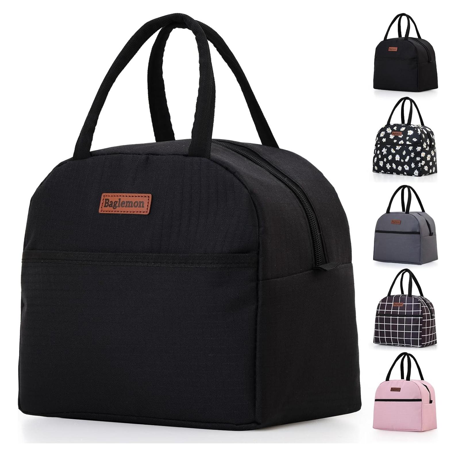 Bolsa de Almuerzo Aislada Baglemon Negra 8.97L Impermeable