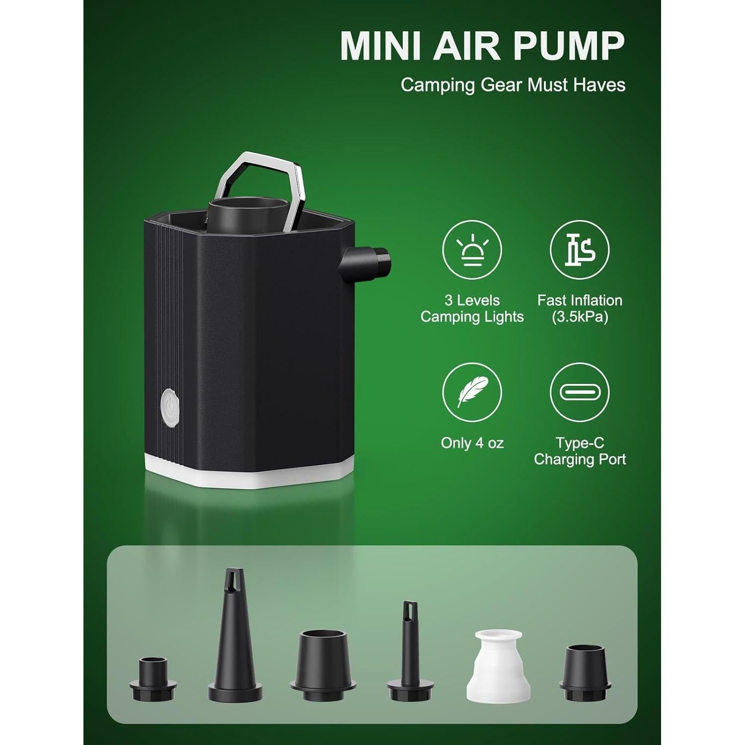 Bomba de Aire Portátil HLOVEB 1600mAh Recargable para Inflables