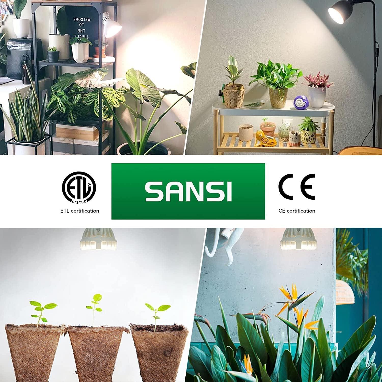 Bombilla LED SANSI 10W Espectro Completo para Plantas - Paquete de 2