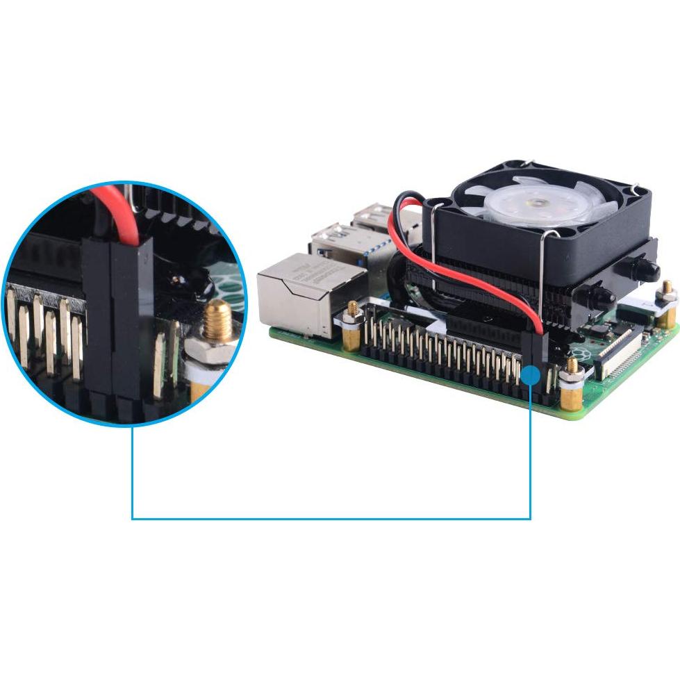 Ventilador PWM GeeekPi para Raspberry Pi 4 y 3B+ Negro
