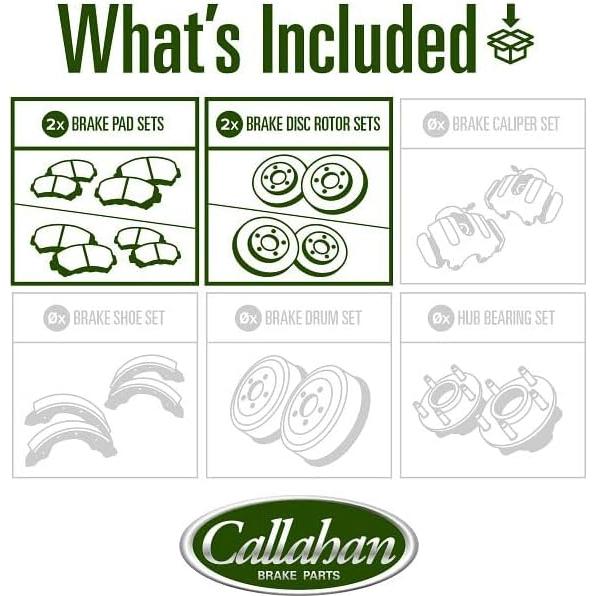 Callahan BRAKE PARTS Front and Rear Brake Kit For 1998 1999 Toyota Avalon XLS XL Replacement Brake Rotors and Ceramic Brake Pads