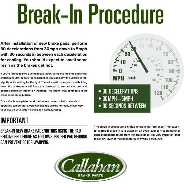 Callahan BRAKE PARTS Front and Rear Brake Kit For 1998 1999 Toyota Avalon XLS XL Replacement Brake Rotors and Ceramic Brake Pads