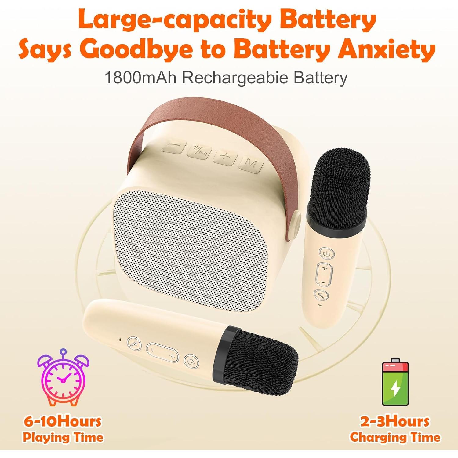 Mini máquina de karaoke JUNGLE MONSTER D20-BE 2 micrófonos