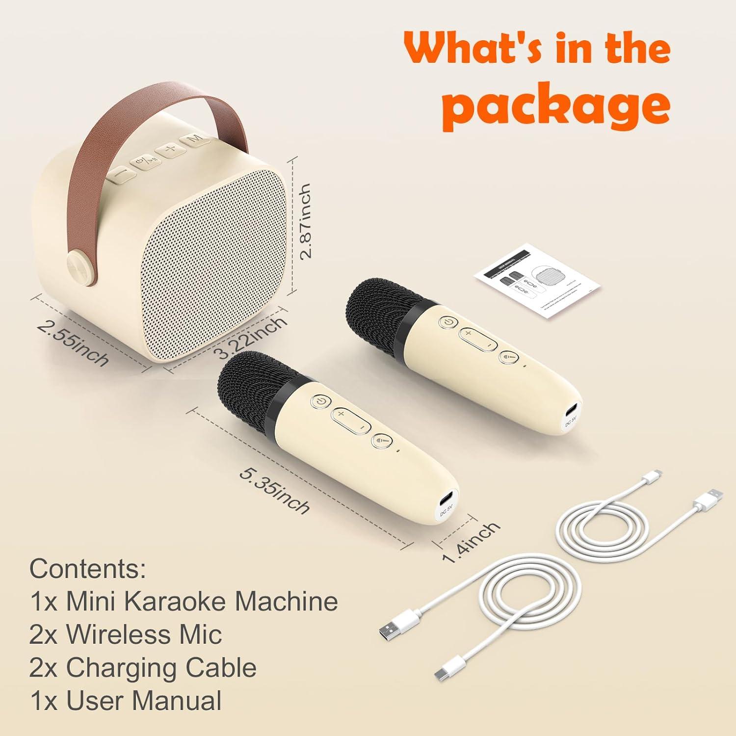 Mini máquina de karaoke JUNGLE MONSTER D20-BE 2 micrófonos