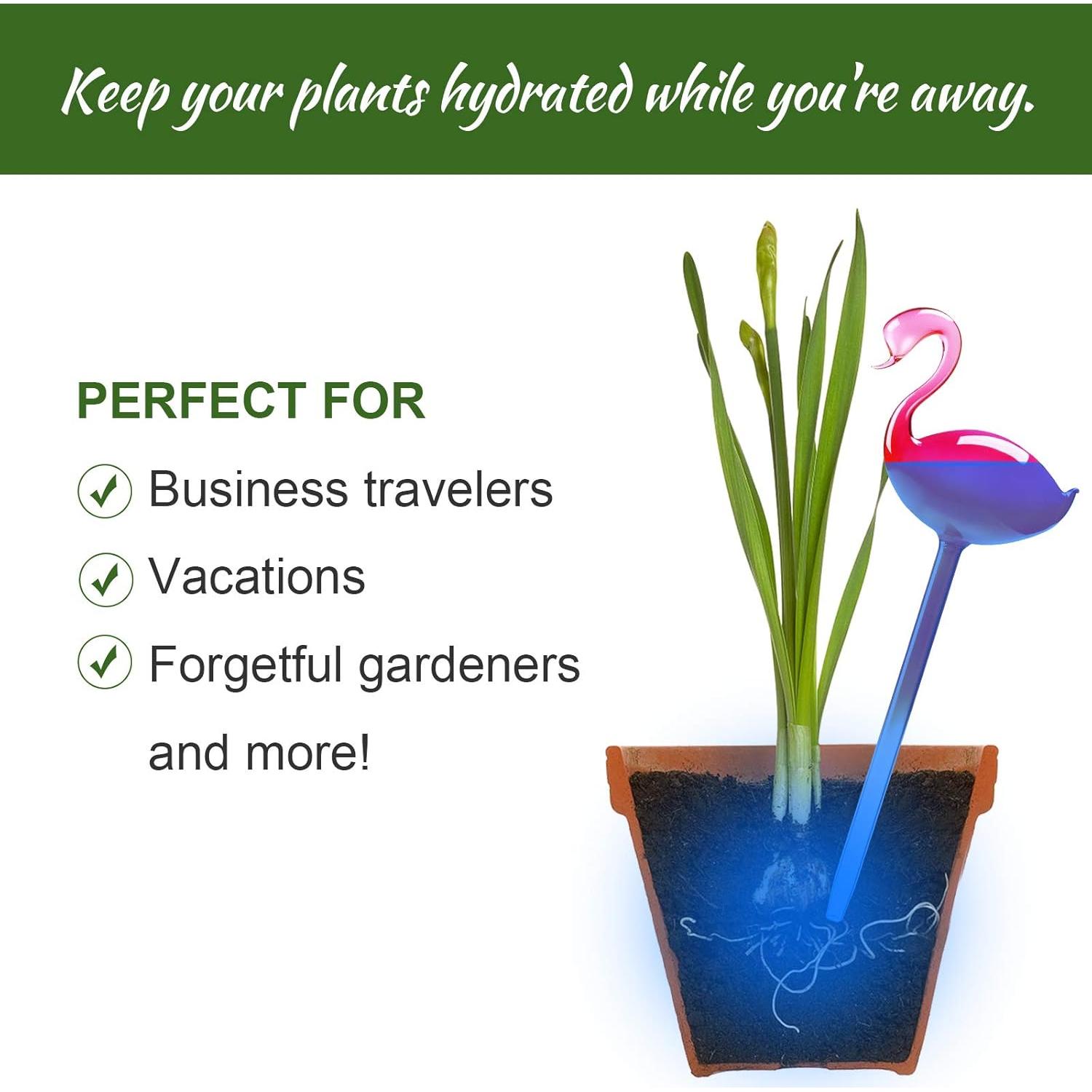 Esferas de vidrio autorriego NiHome 2PCS rosa flamenco 25,4 cm