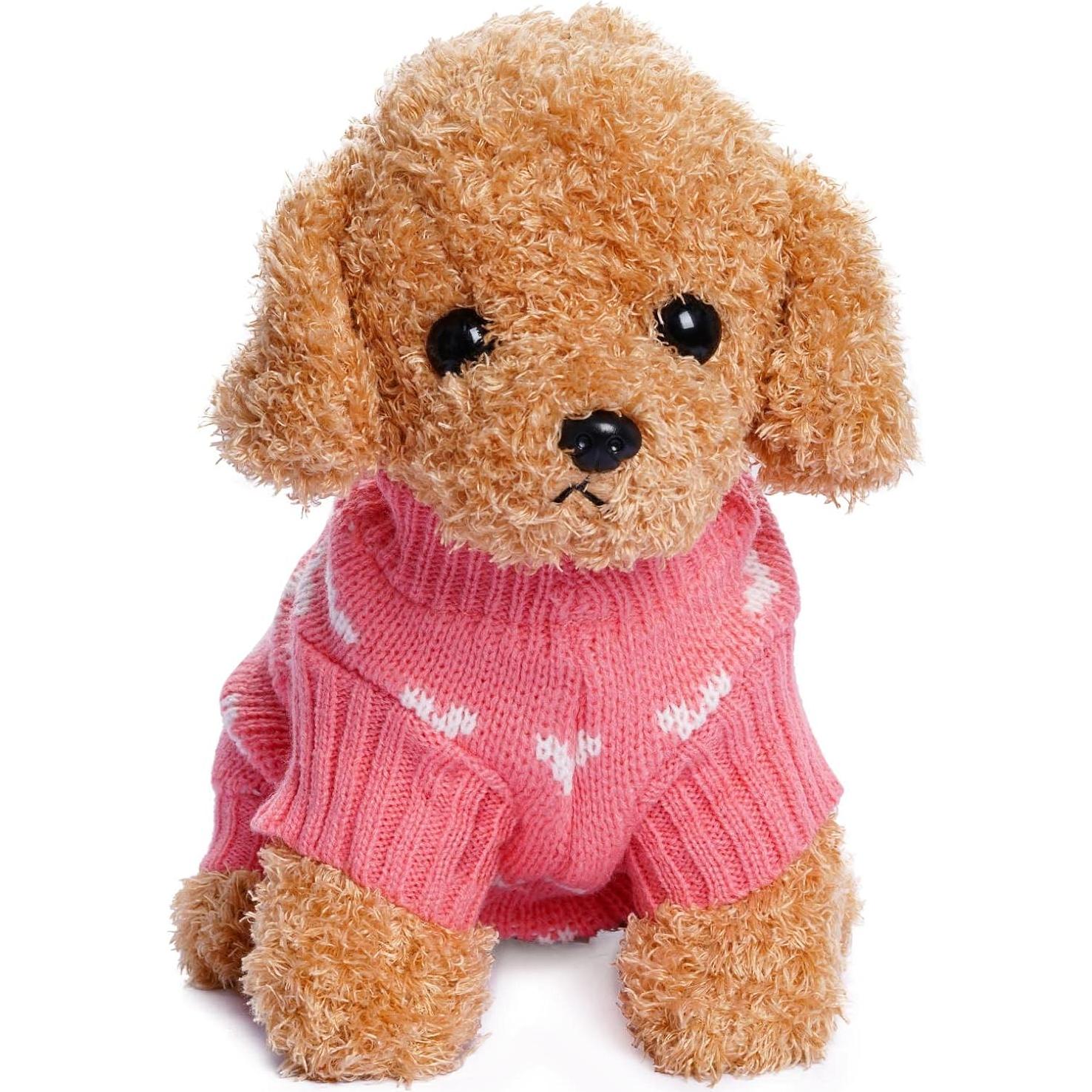 Suéter para Perro Dxhycc Rosa Talla S Patrón Corazón