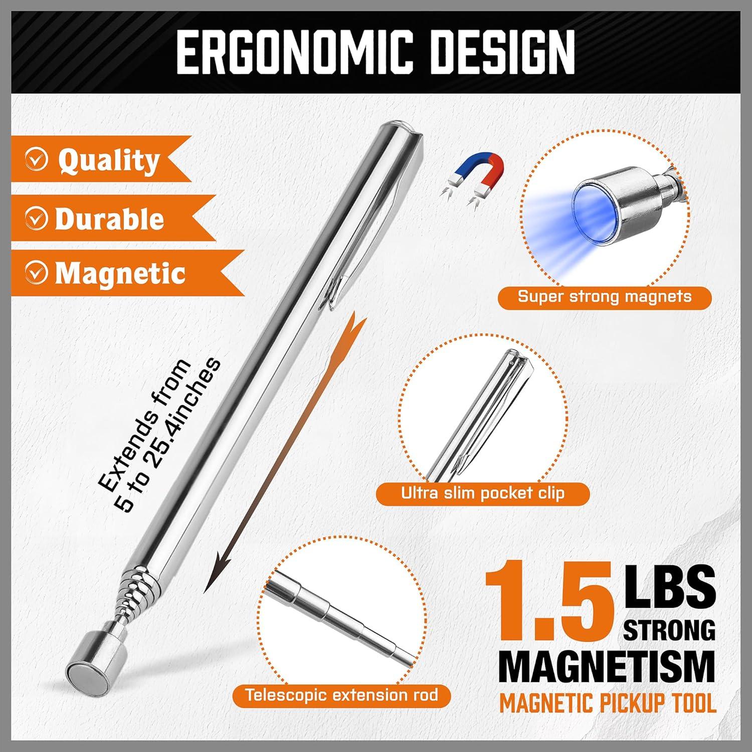 Herramienta de Recogida Magnética HORUSDY 4 Piezas 6.8 kg