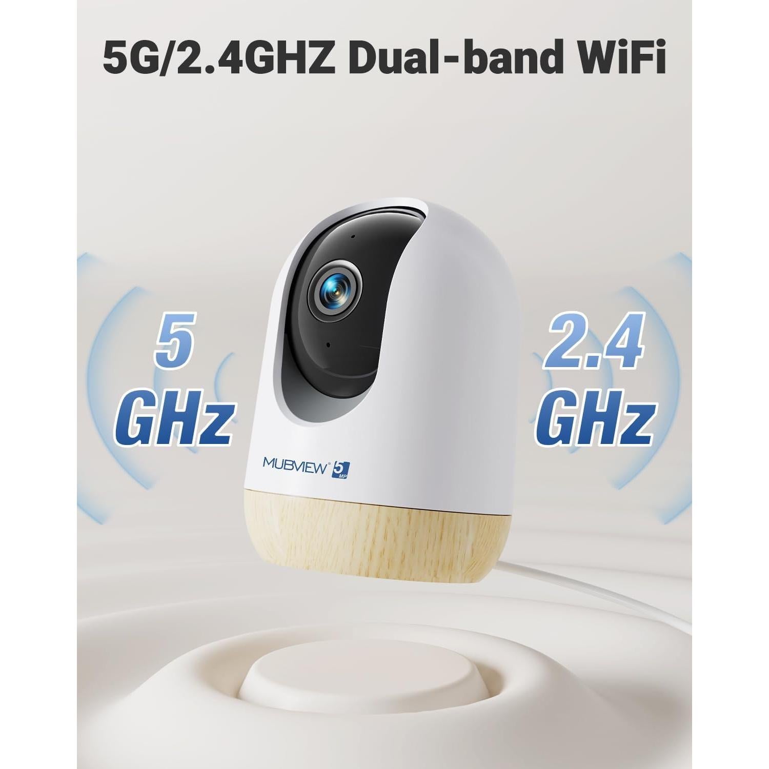 Cámara de Seguridad MUBVIEW 5MP WiFi Interior 360°