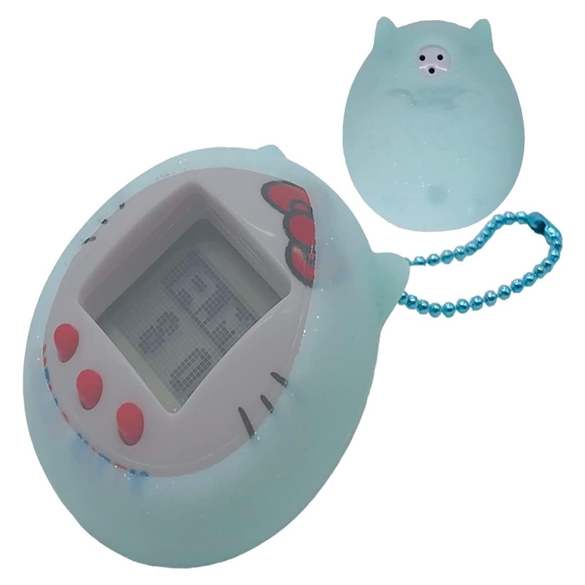 Funda Silicona Tamagotchi Hello Kitty Azul con Cadena
