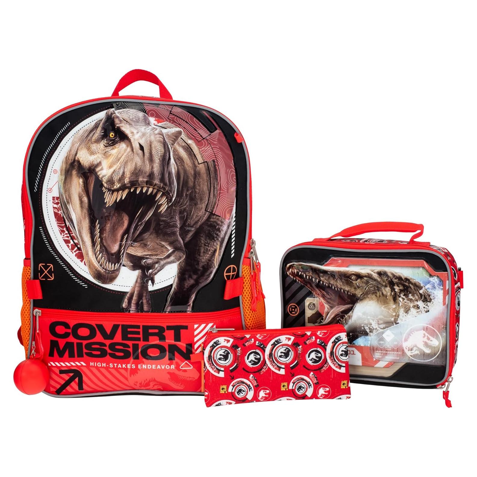 Juego de Mochilas Jurassic World 5 Piezas para Niños 16"