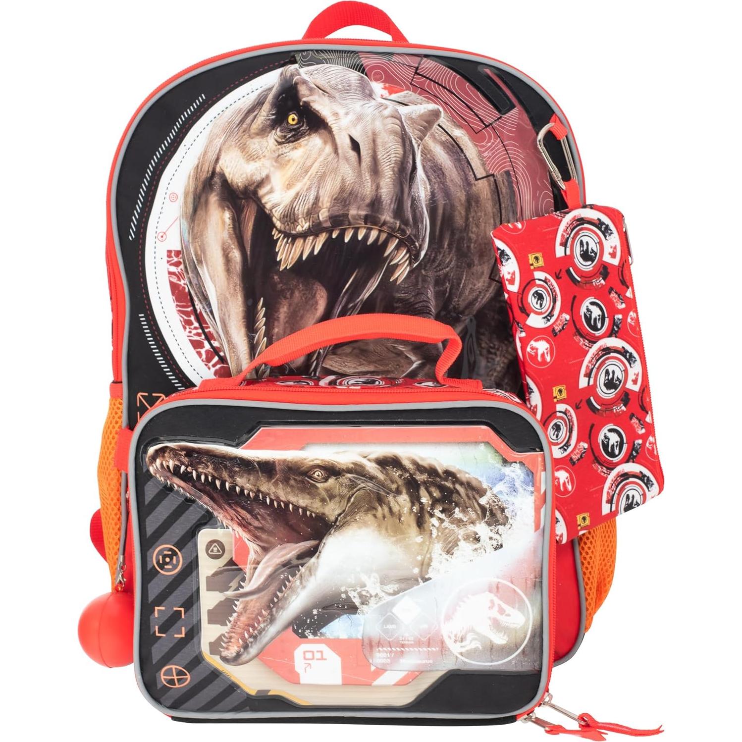 Juego de Mochilas Jurassic World 5 Piezas para Niños 16"