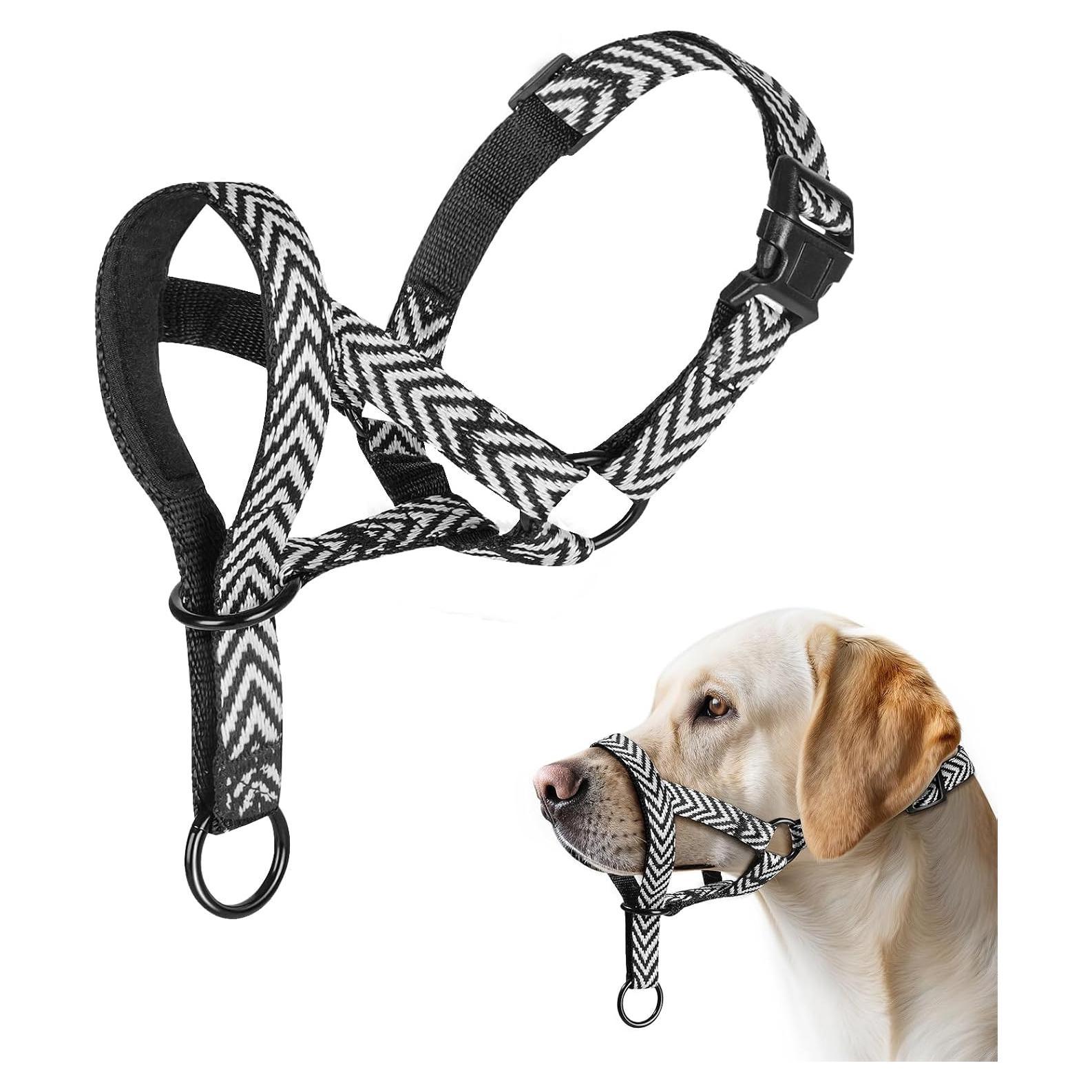 Collar de Cabeza para Perros Wintchuk M Gris Acolchado Ajustable