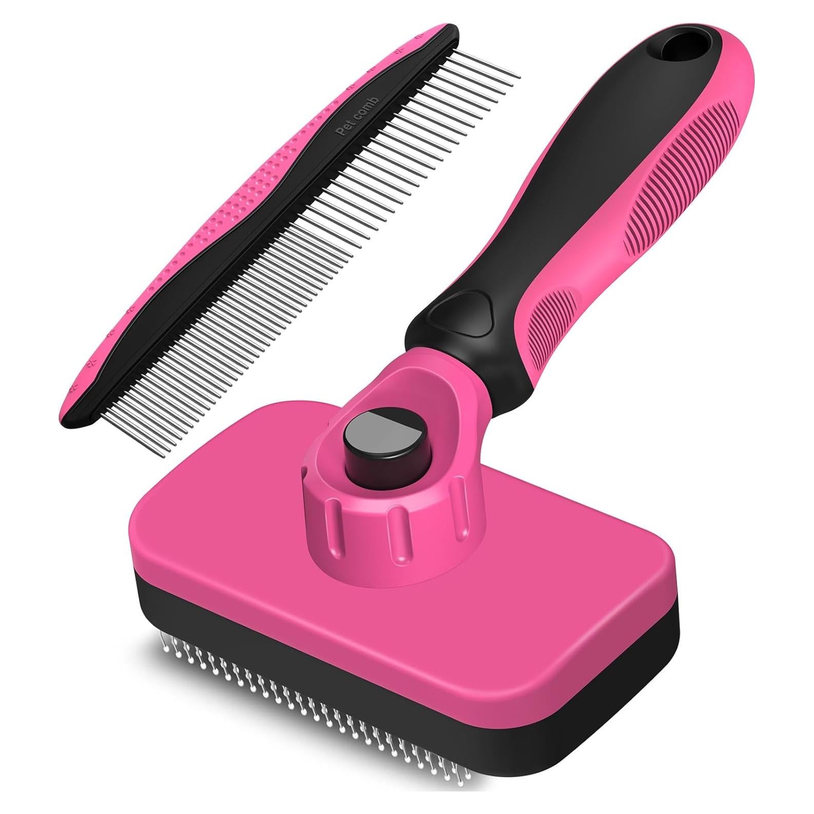 Kit de Aseo para Mascotas KYHSC - Cepillo y Peine Rojo