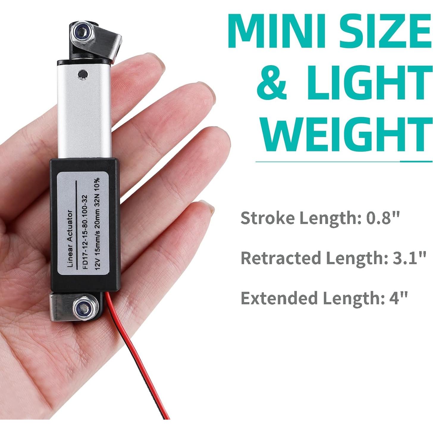 Actuador Lineal Eléctrico NORJIN Mini 12V 20mm 32N