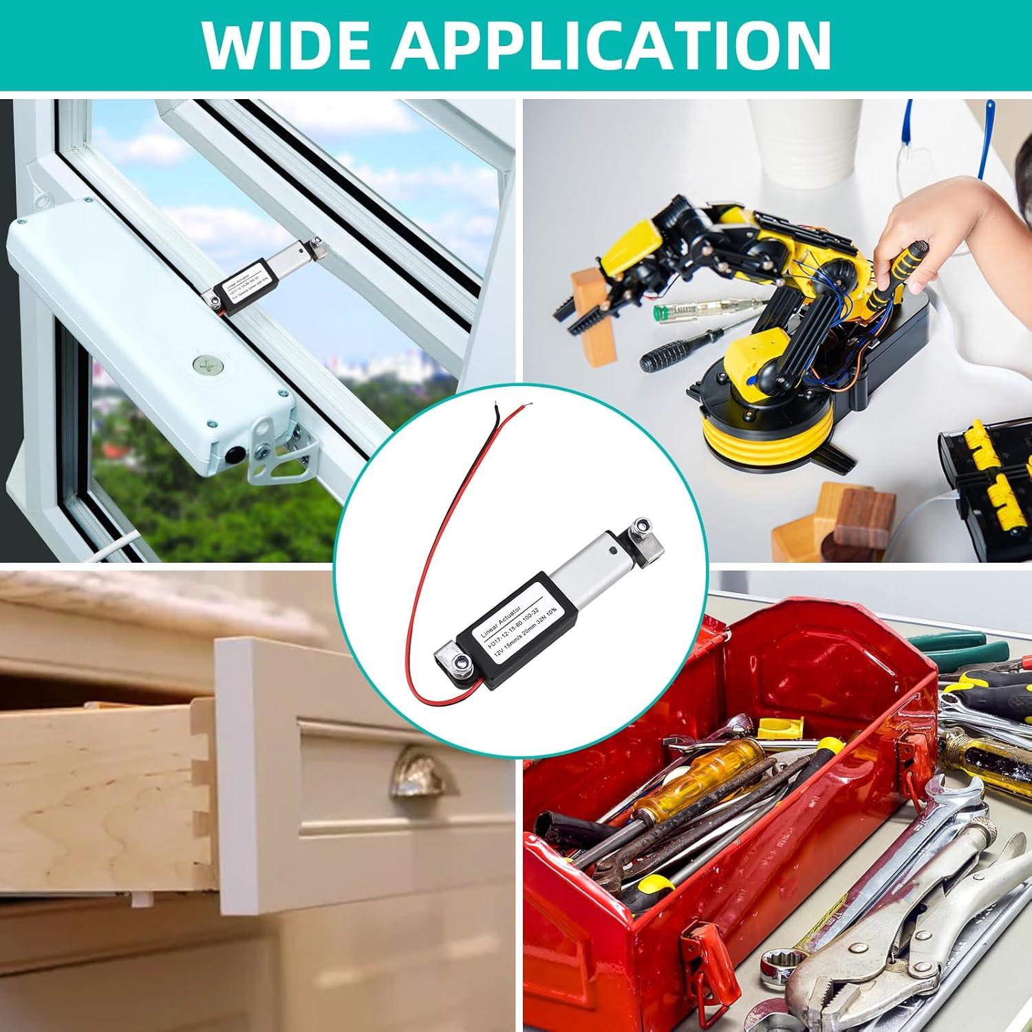 Actuador Lineal Eléctrico NORJIN Mini 12V 20mm 32N