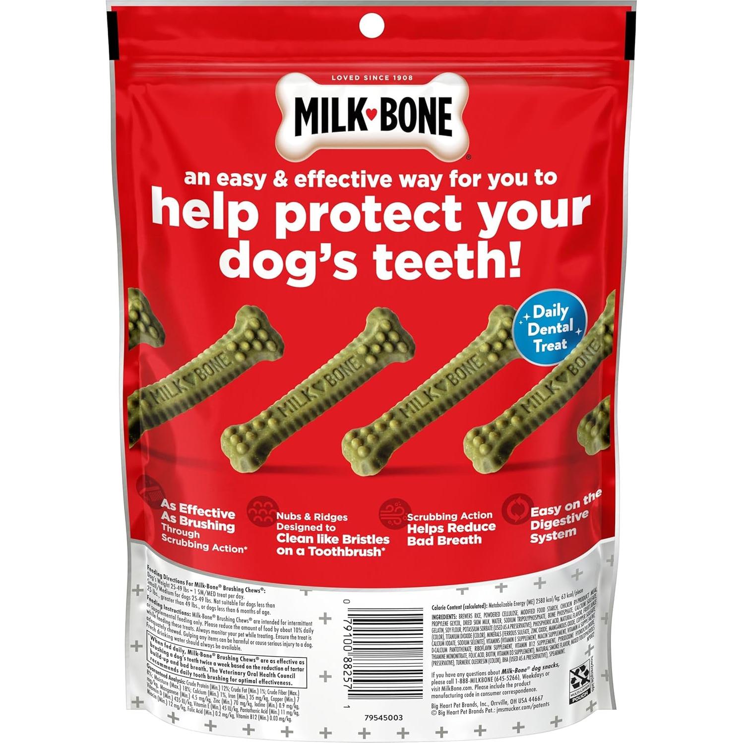 Golosinas Dentales para Perros Milk-Bone 5 Paquetes 201g