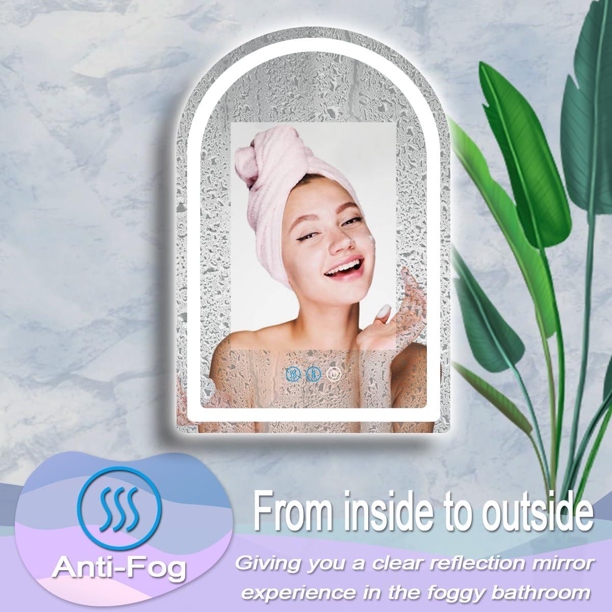 Espejo LED Arco DIDIDADA 61x41 cm Regulable 3 Colores