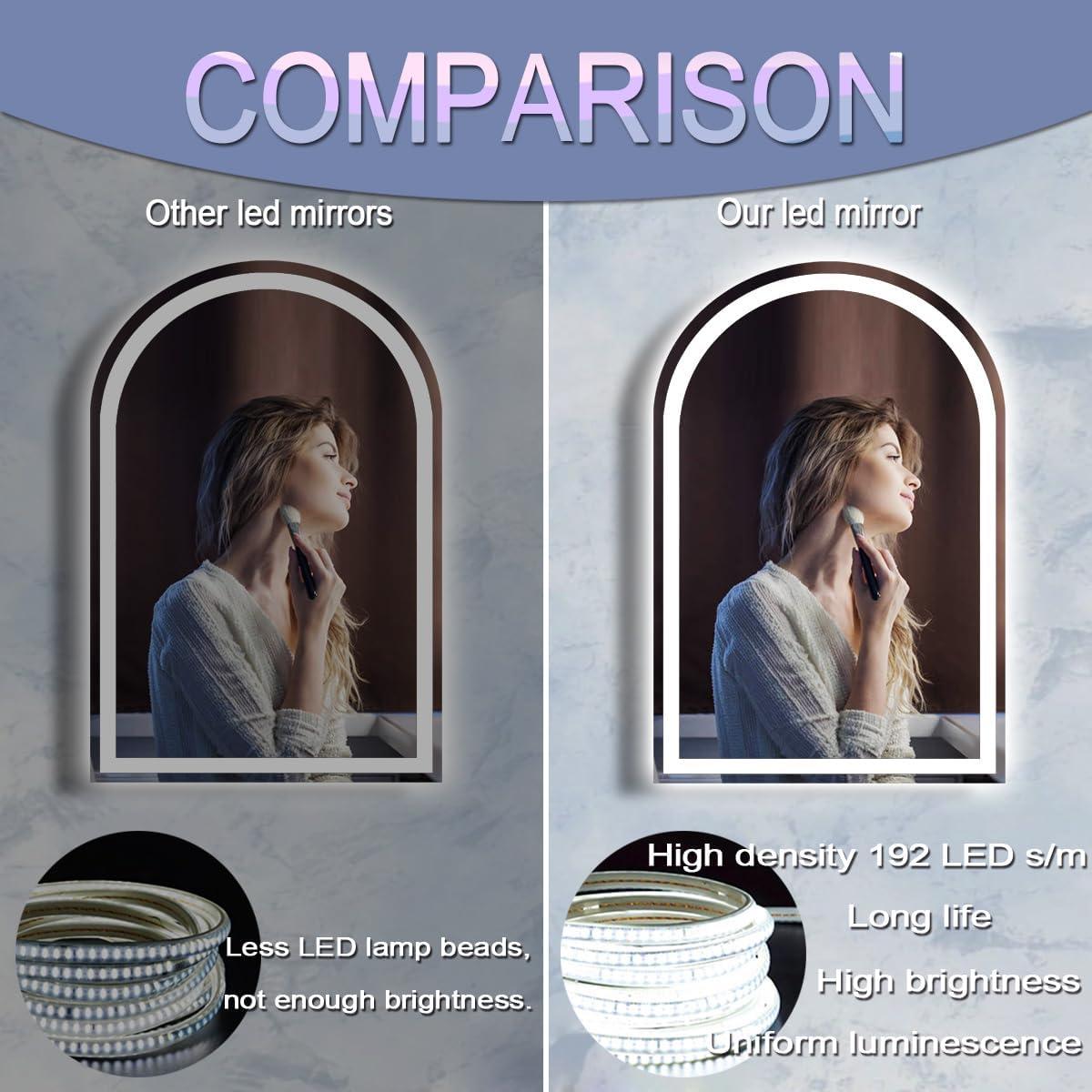 Espejo LED Arco DIDIDADA 61x41 cm Regulable 3 Colores