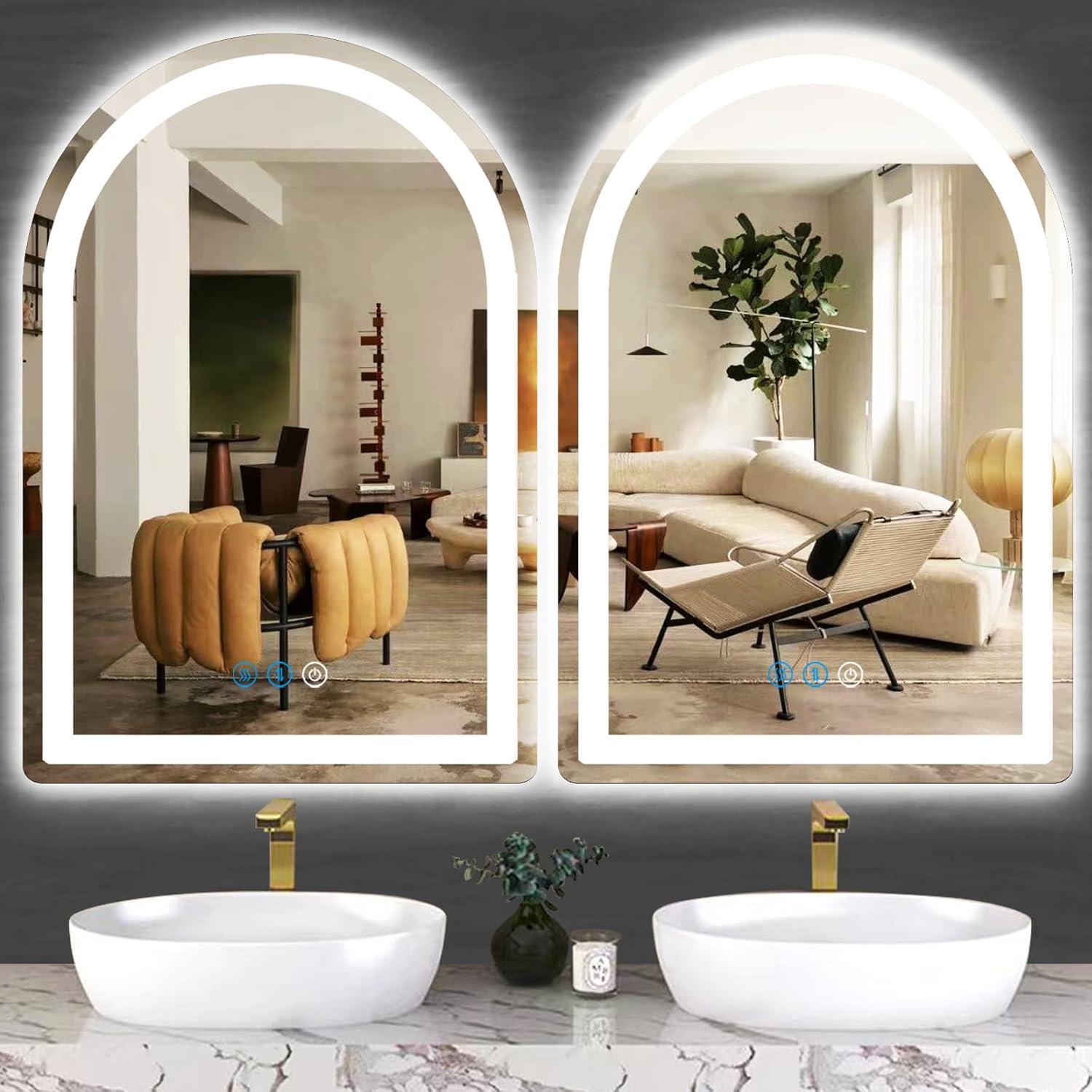 Espejo LED Arco DIDIDADA 61x41 cm Regulable 3 Colores