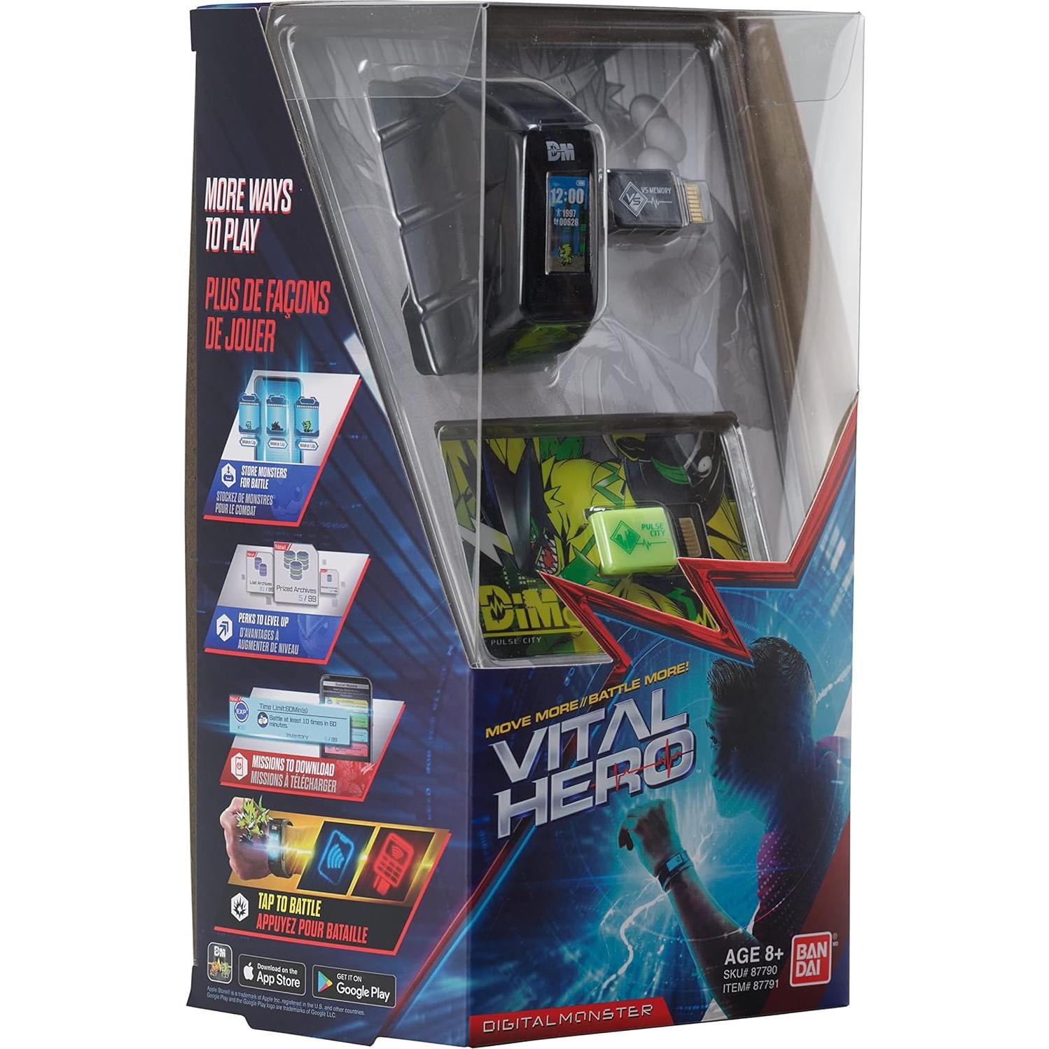 Banda Vital Hero Bandai - Reloj Digital Interactivo Negro