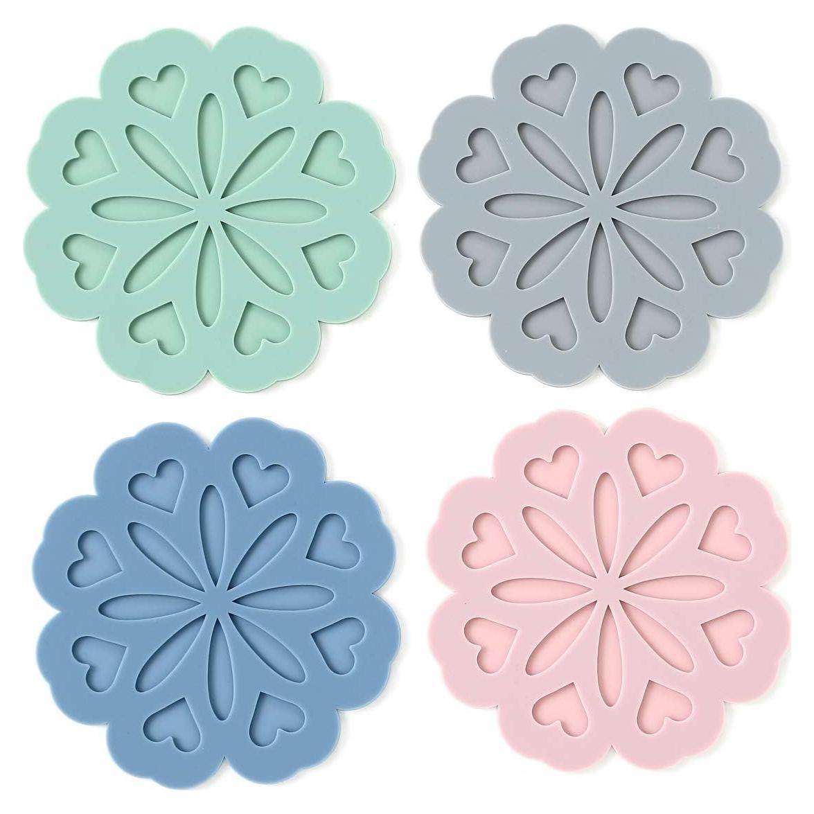 Juego de 4 Posavasos de Silicona Colinda - Antideslizantes y Resistentes al Calor