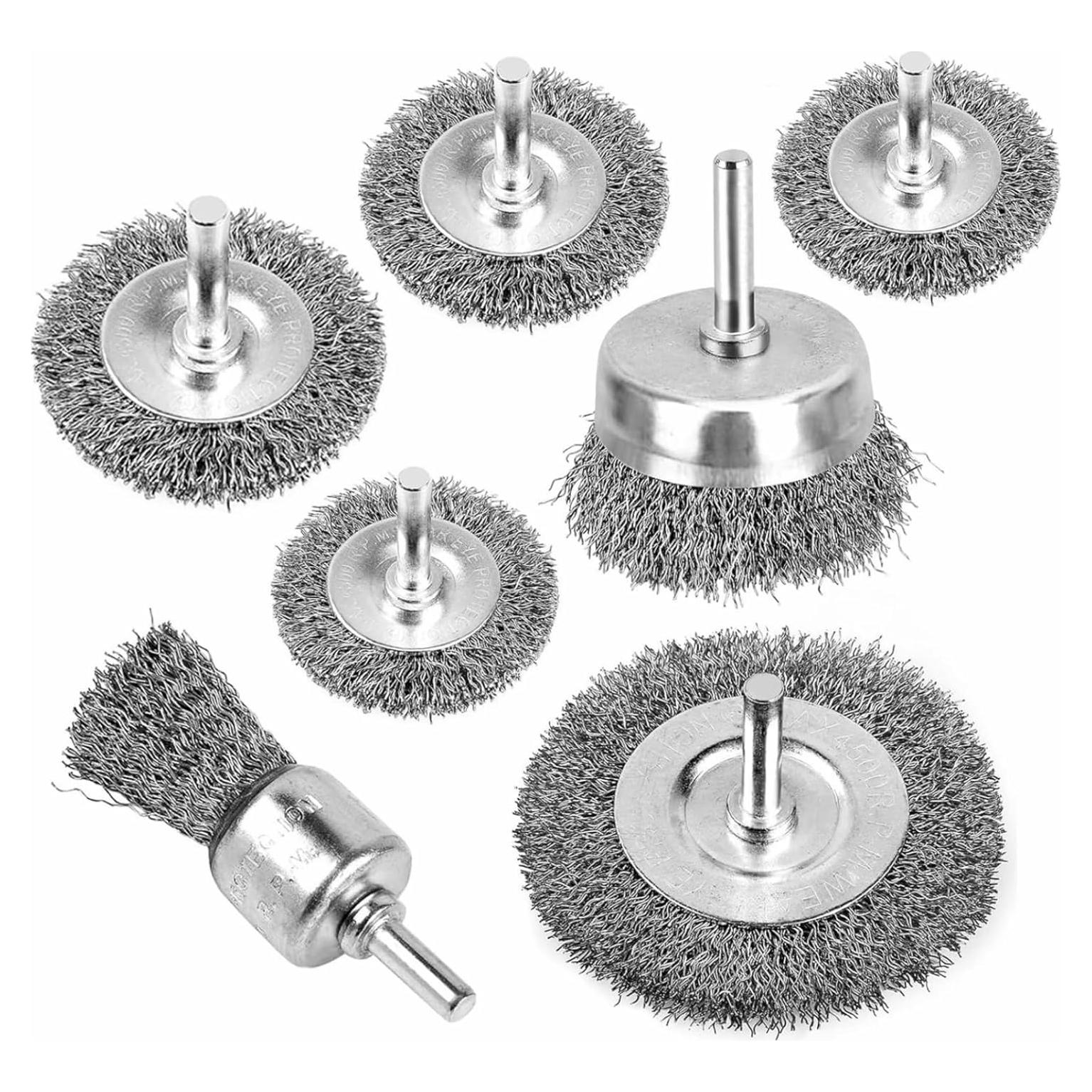 Juego de 7 Cepillos de Alambre Inoxidable Farady para Taladro