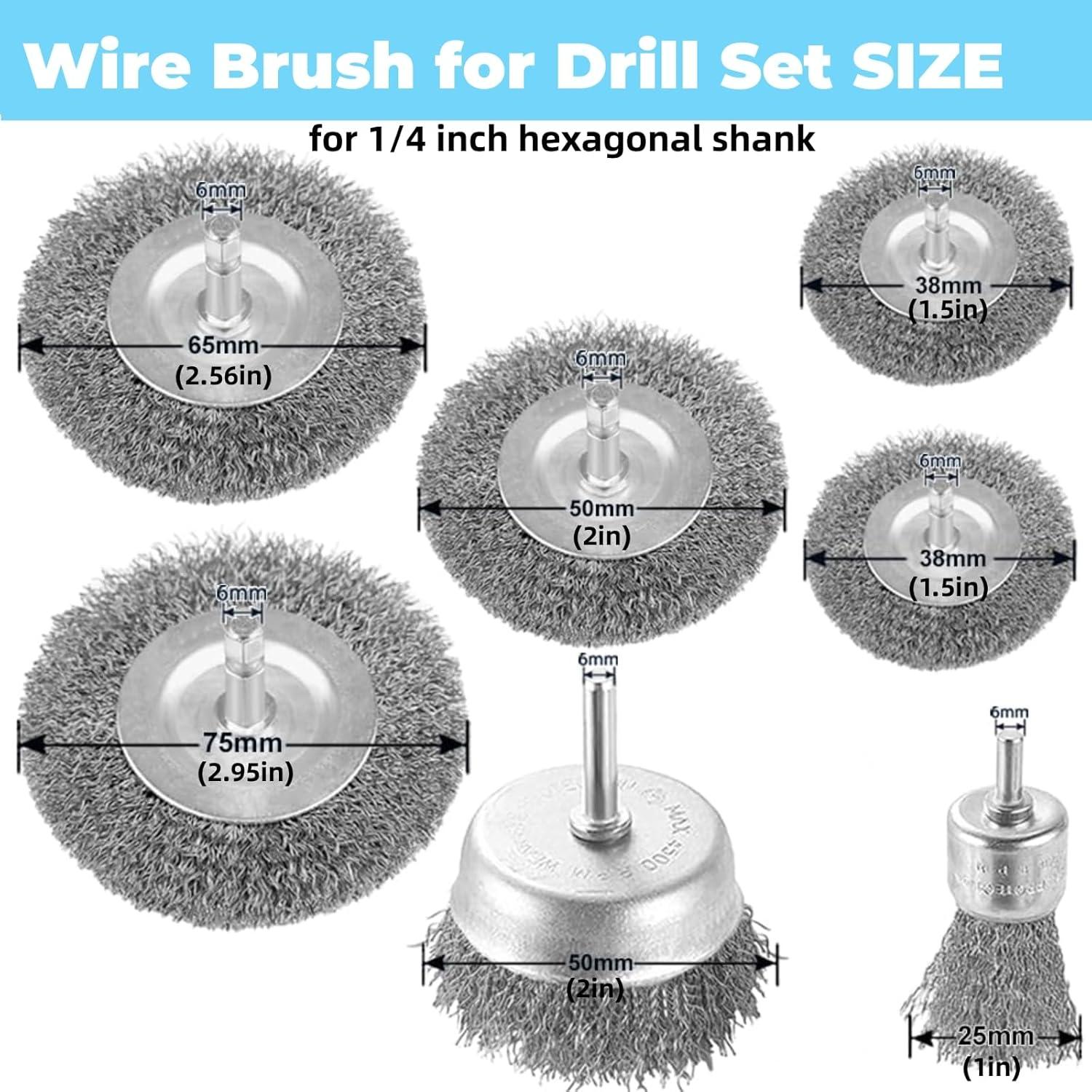 Juego de 7 Cepillos de Alambre Inoxidable Farady para Taladro
