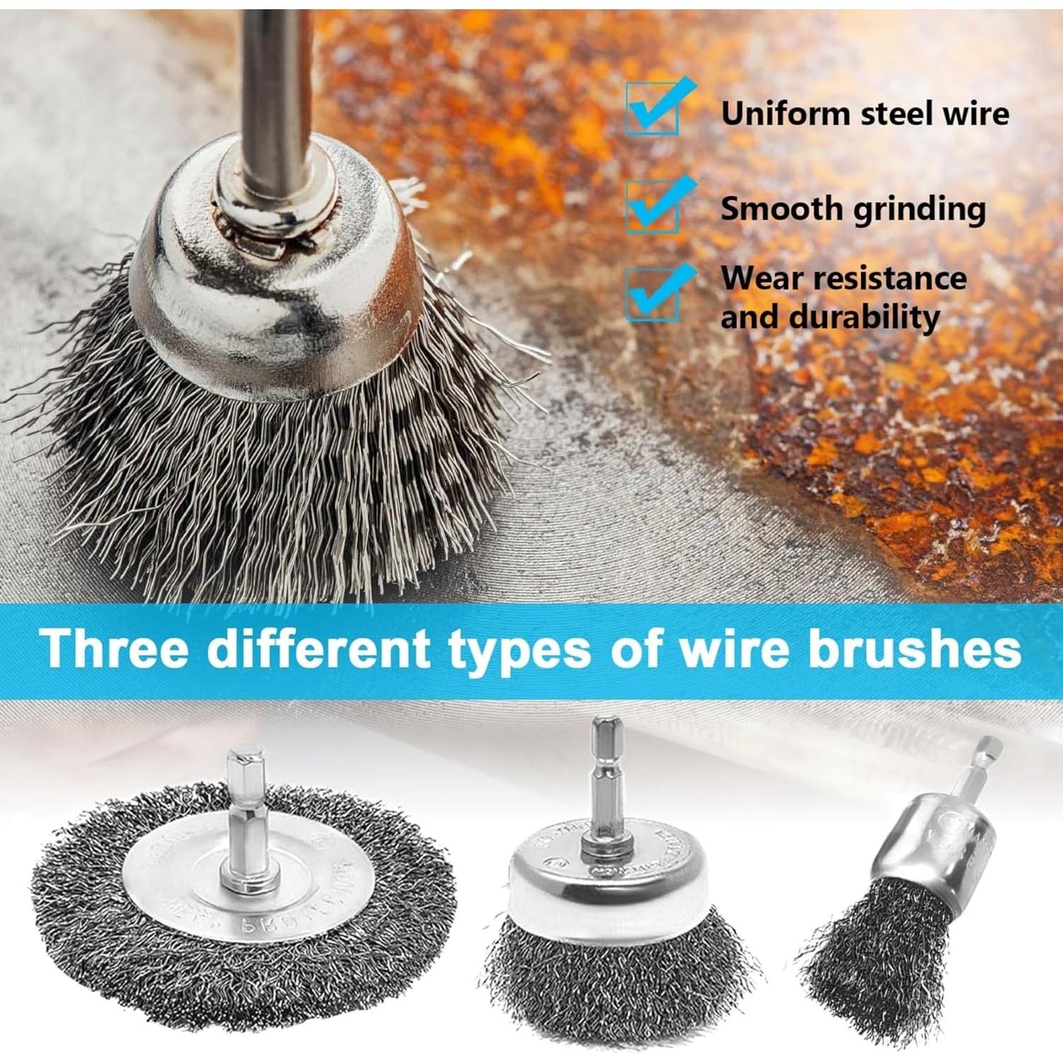 Juego de 7 Cepillos de Alambre Inoxidable Farady para Taladro