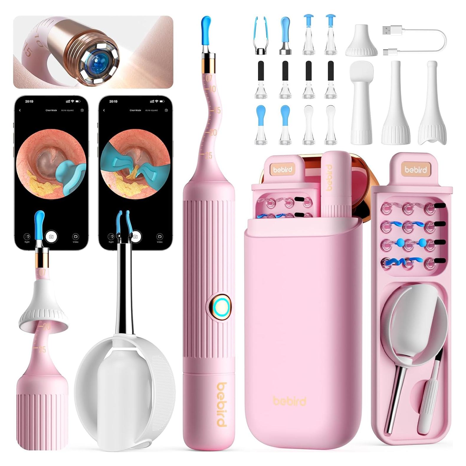 Kit de Limpieza de Oídos con Cámara XLLIKE Rosa - Inalámbrico