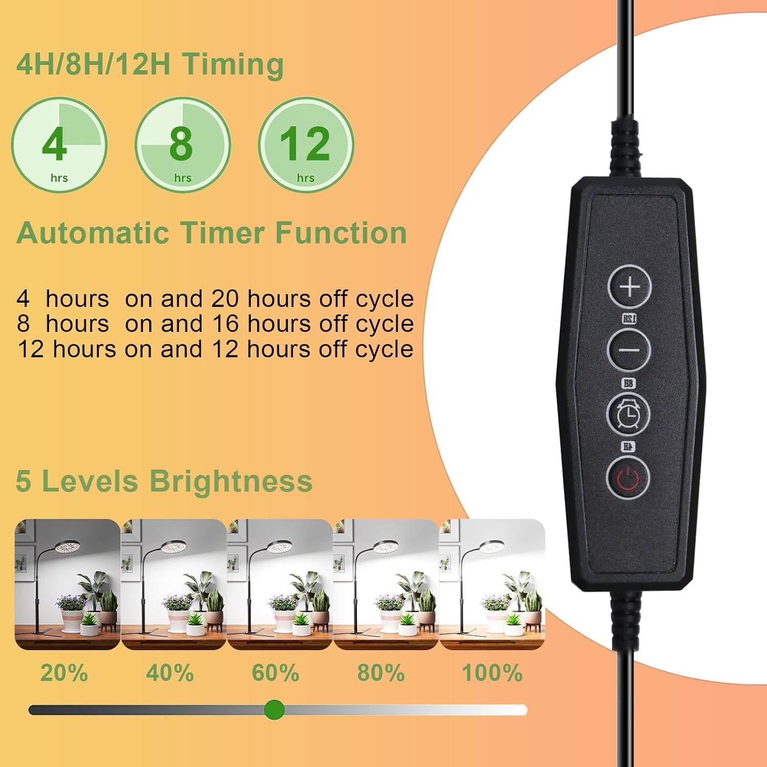 Luz de Crecimiento GooingTop 100W Espectro Completo 6000K