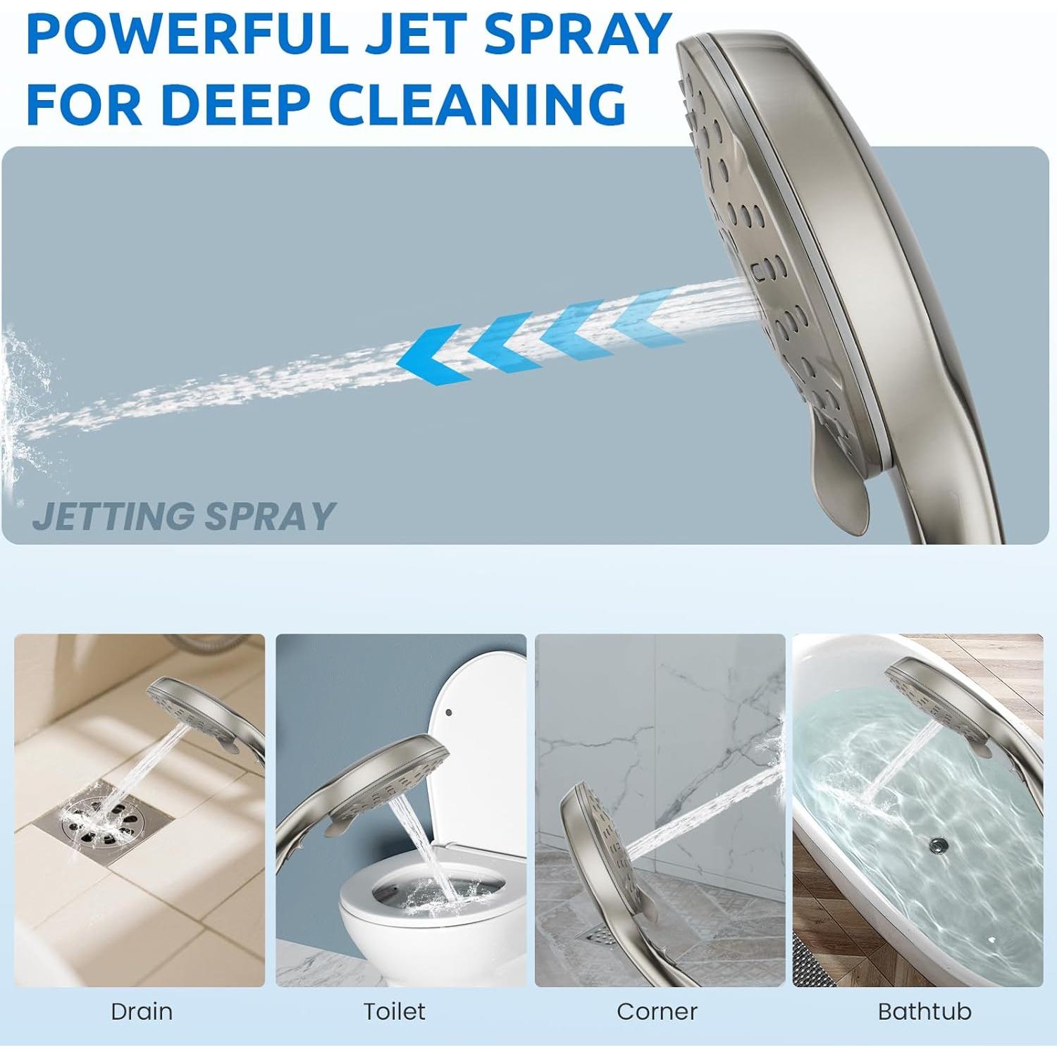 Combo Ducha Doble Ryamen 20.32 cm Lluvia y Mano Ajustable