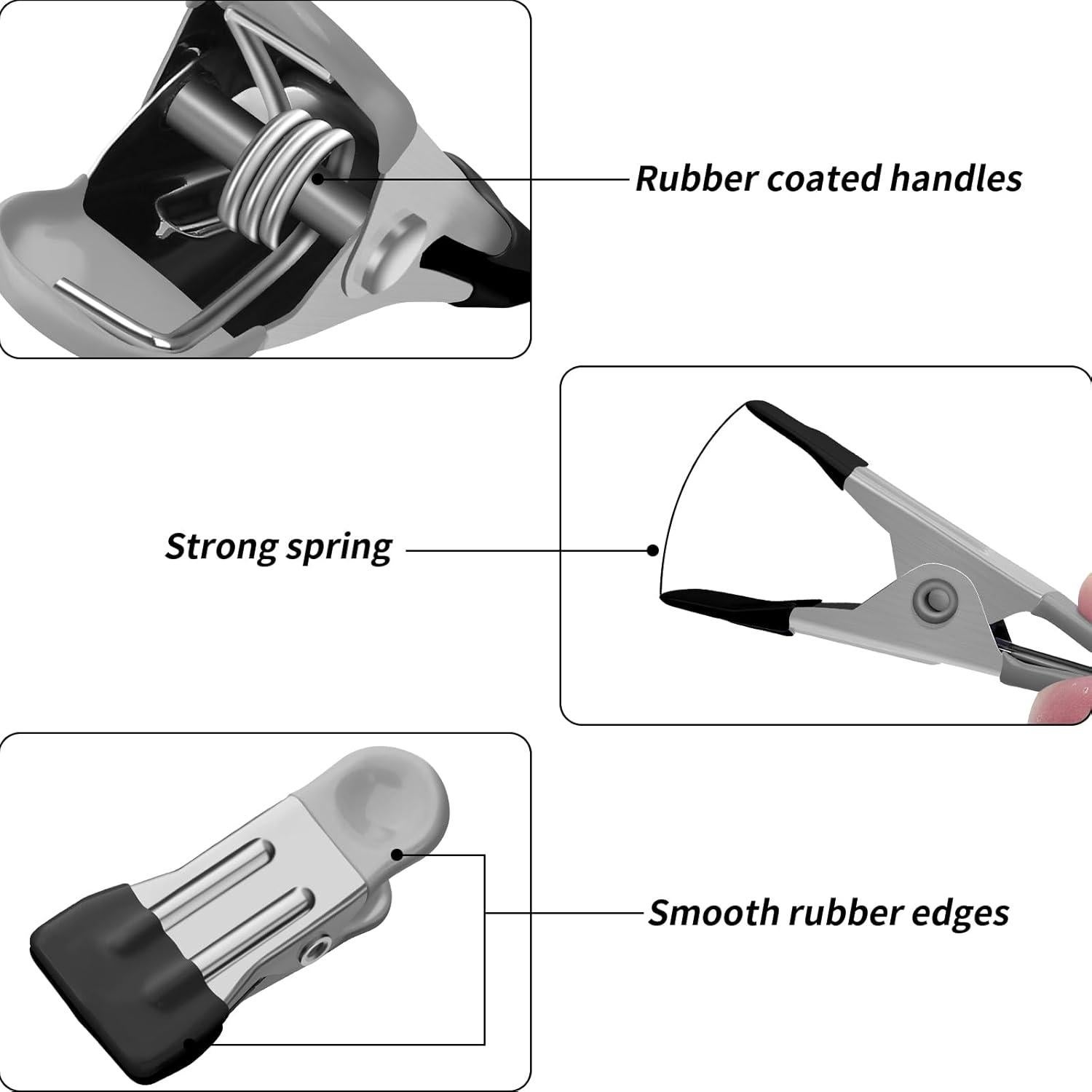 Pinzas de Ropa Negras Tinfol, Paquete de 28 Mini Clips 5.8 cm