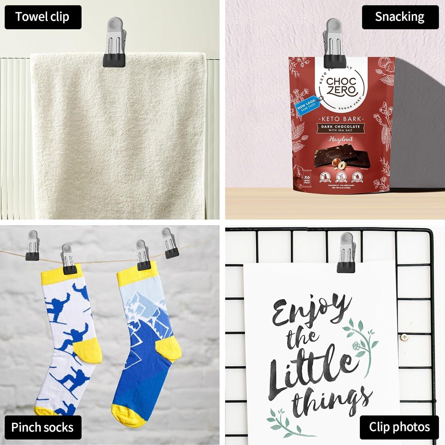 Pinzas de Ropa Negras Tinfol, Paquete de 28 Mini Clips 5.8 cm