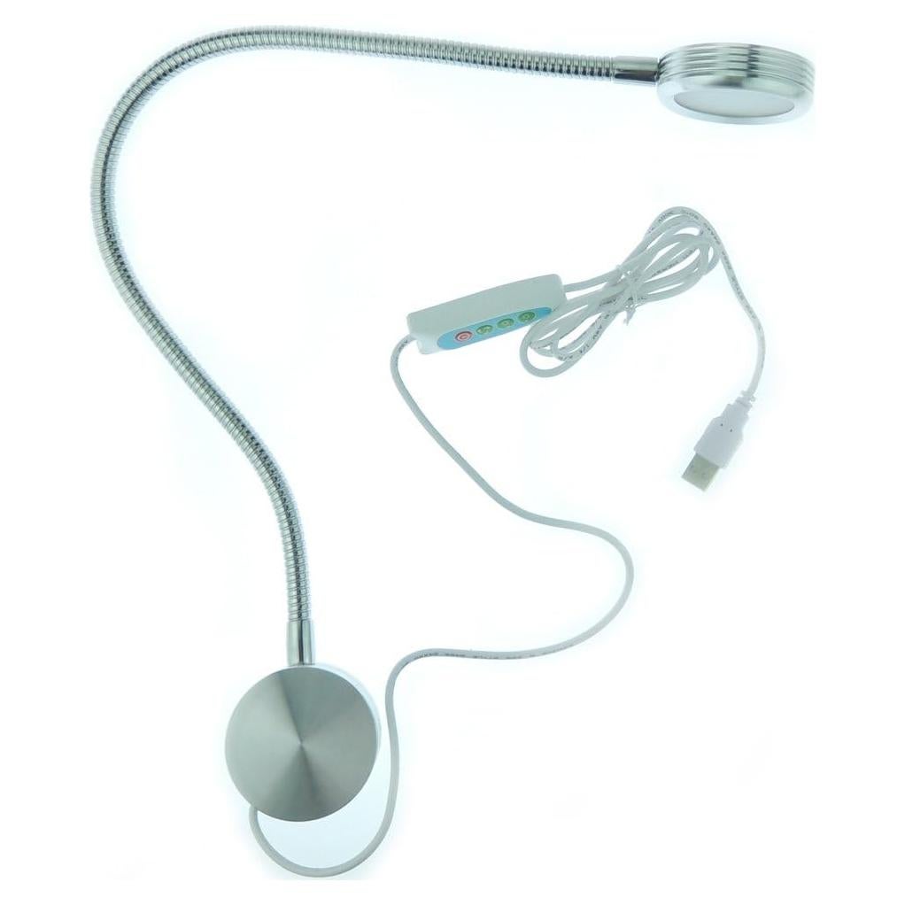 Luz LED de Lectura Montada en Pared QUANS USB 3 Colores 10 Niveles