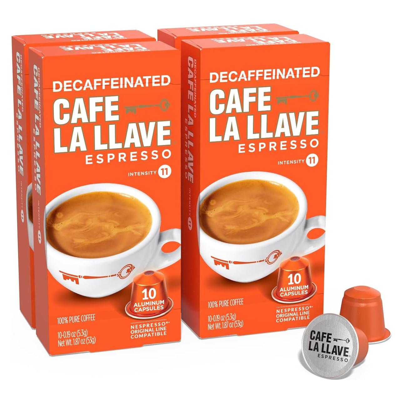 Cápsulas de Café La Llave Descafeinado 40 Unidades Nespresso