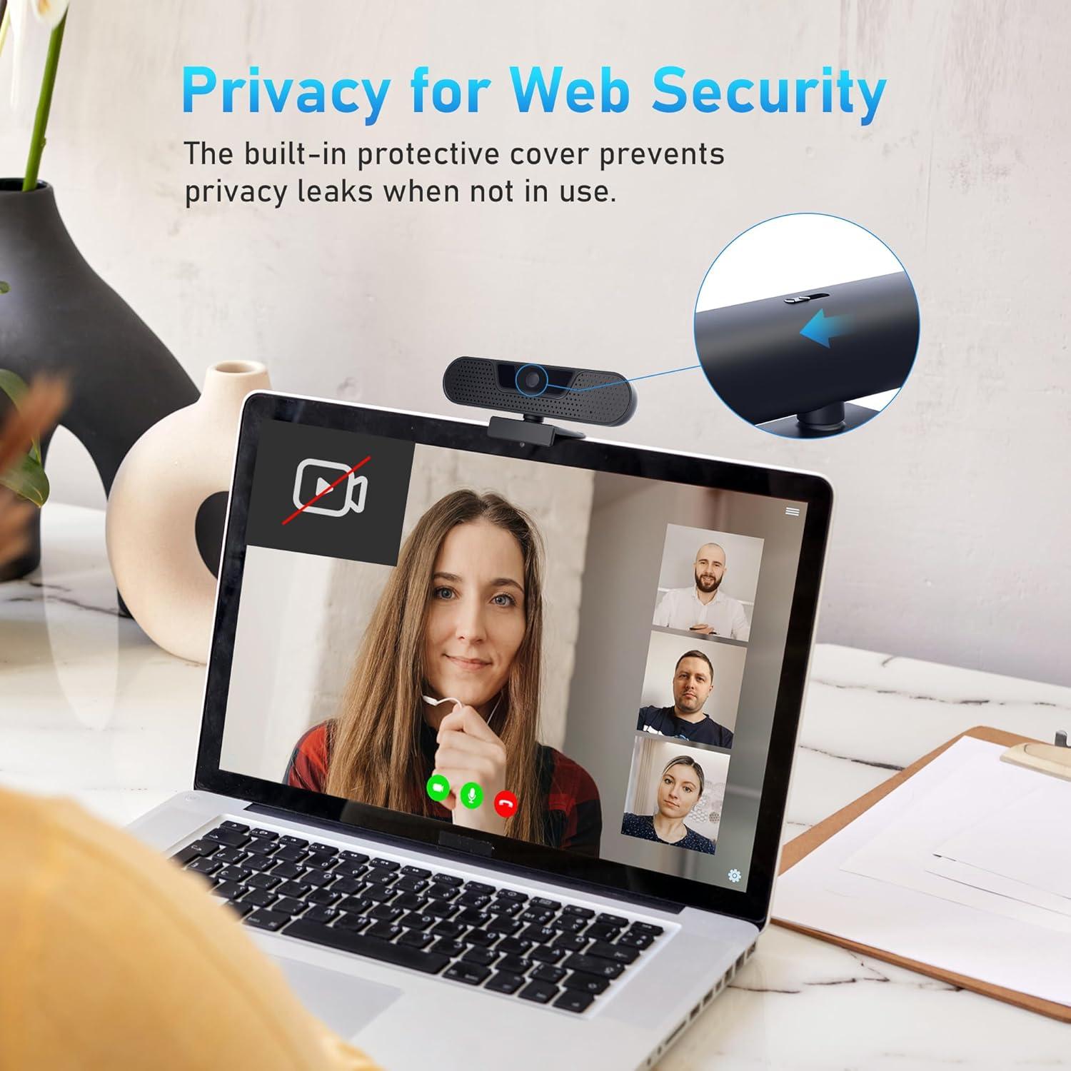 Cámara Web VIZOLINK W2G 1080P 60FPS con Micrófonos y Trípode