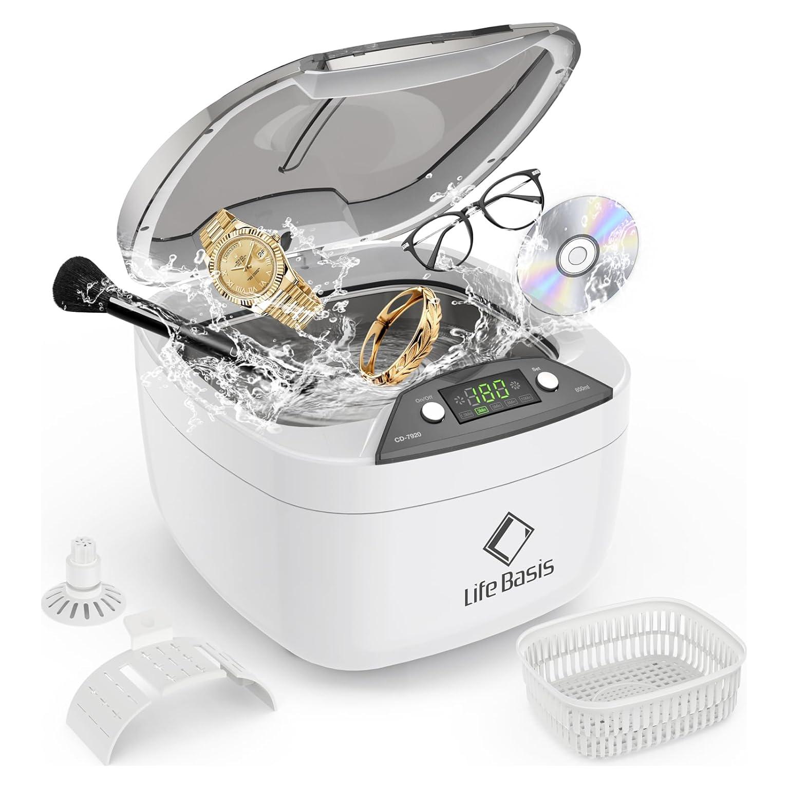 Limpiador Ultrasónico de Joyas Life Basis 850ml Pantalla LCD