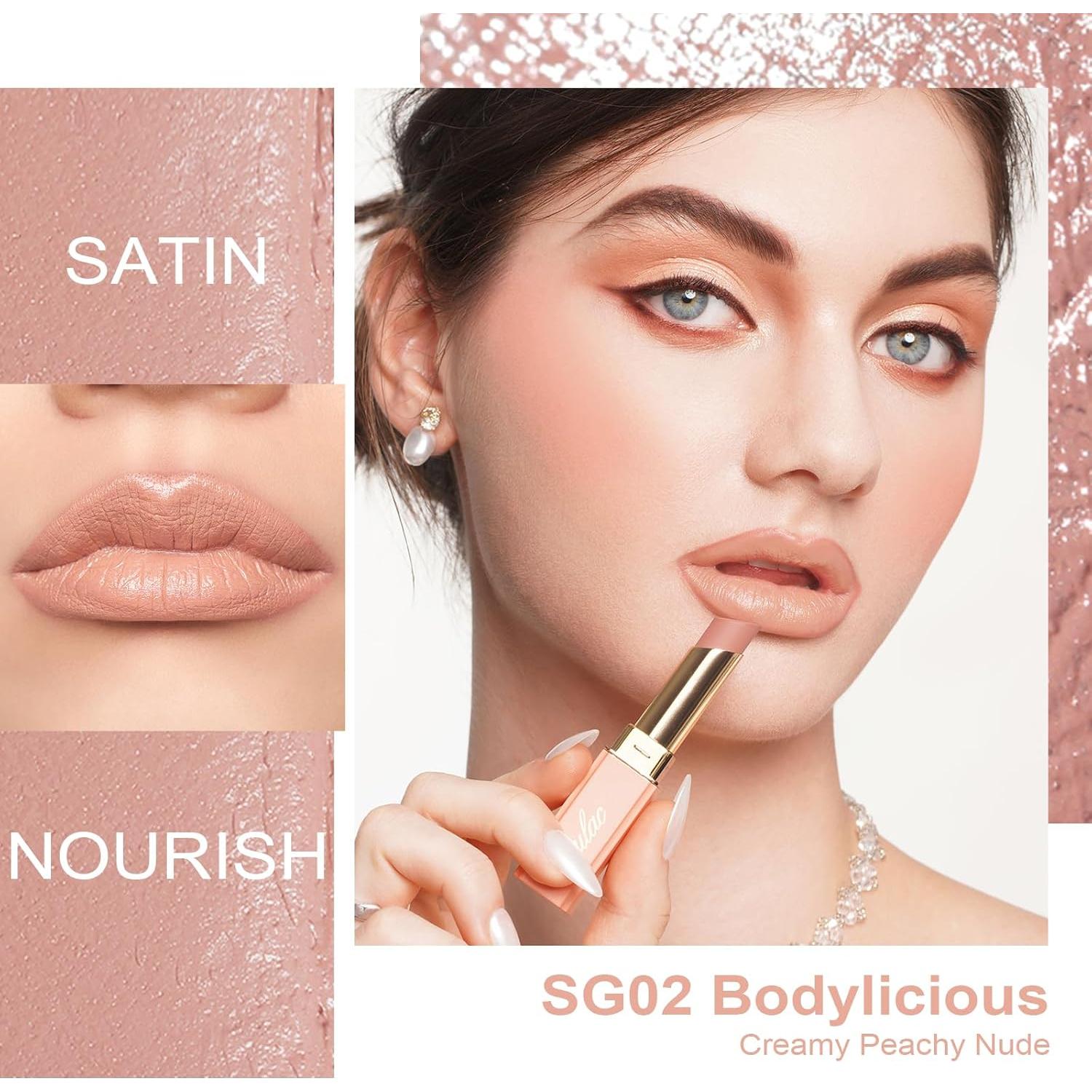 Set de Labiales Satinados Oulac 4g - Hidratante y Vegano