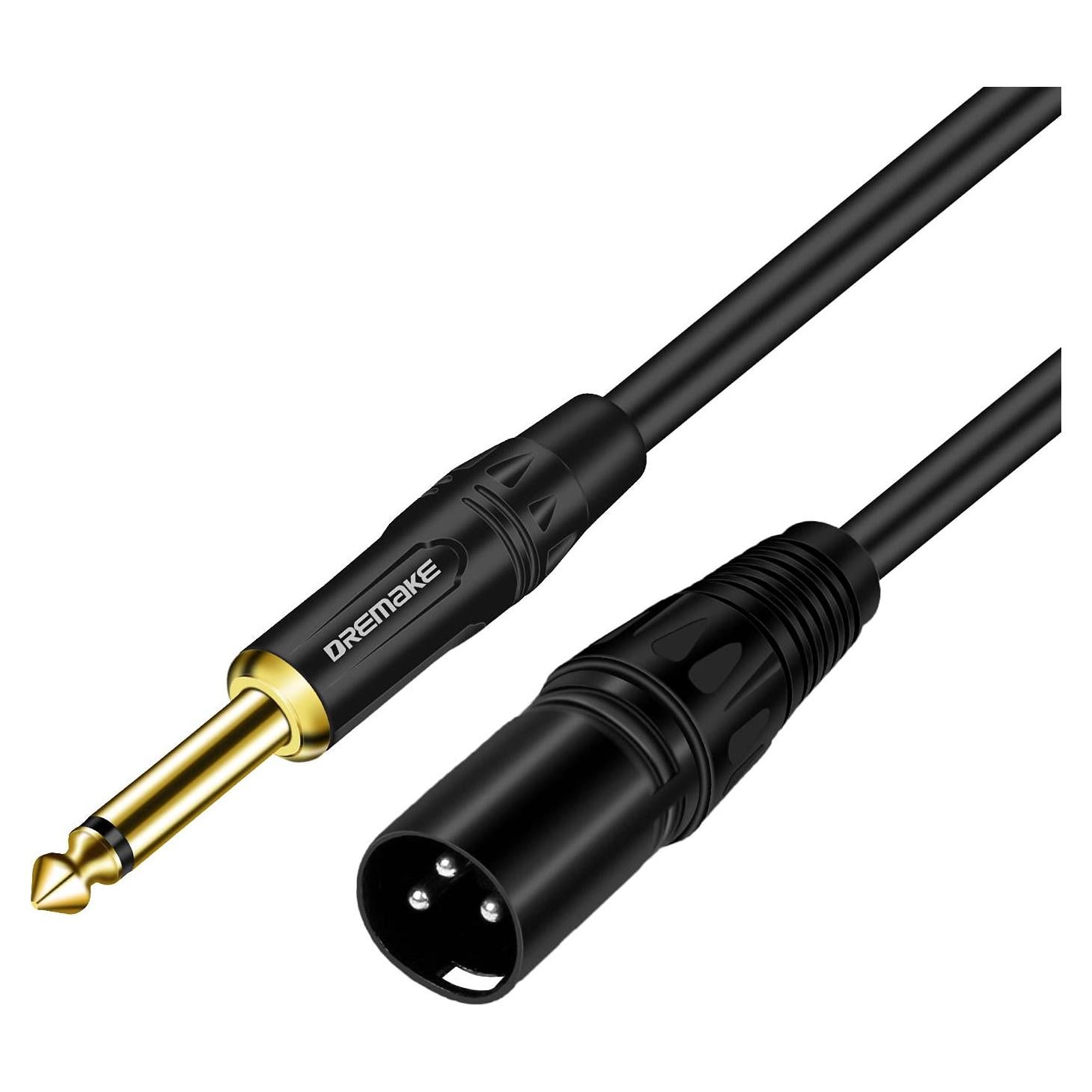 Cable de Audio DREMAKE 10M XLR Macho a 6.35mm Mono