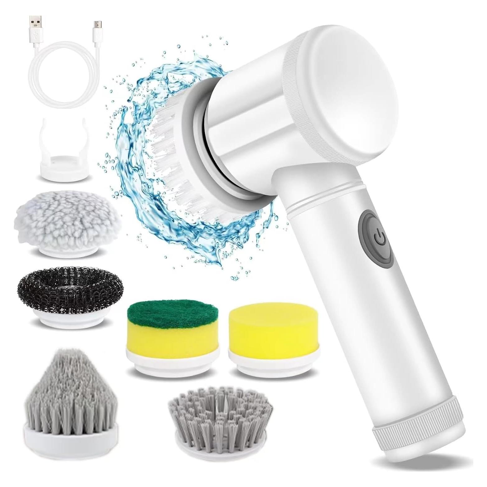 Limpiador Eléctrico de Espín HFLYJPYW con 6 Cepillos Reemplazables